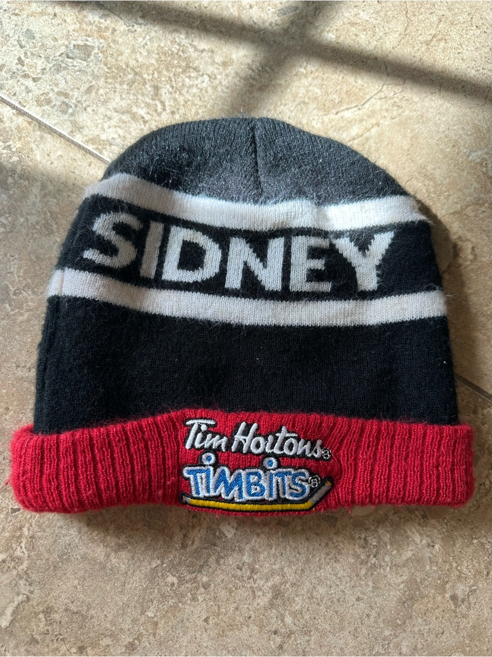 Sidney Crosby Tim Hortons Toque Hat in Black & Red